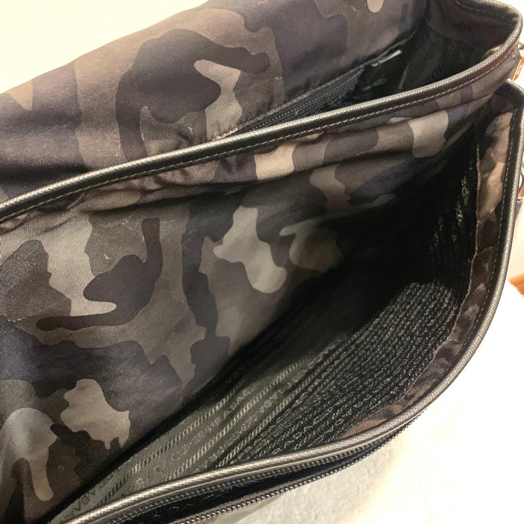 PRADA プラダ ショルダーバッグ 三角プレート　迷彩　ブラック