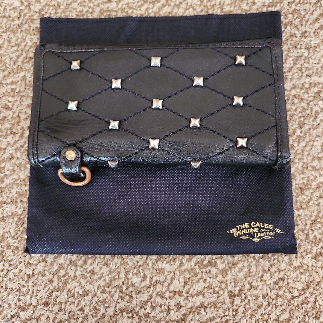 希少品！ CALEE トラッカー ウォレット スタッズ レザー サイフ 財布 黒