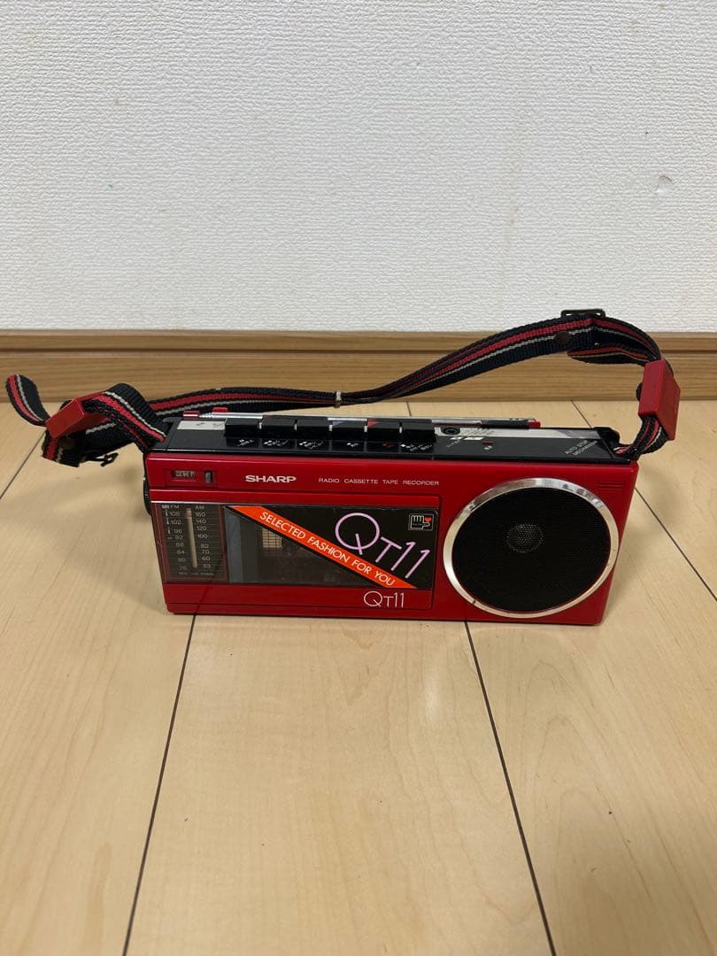 SHARP/シャープラジカセ QT-11R レトロ ラジオ モノラルカセット