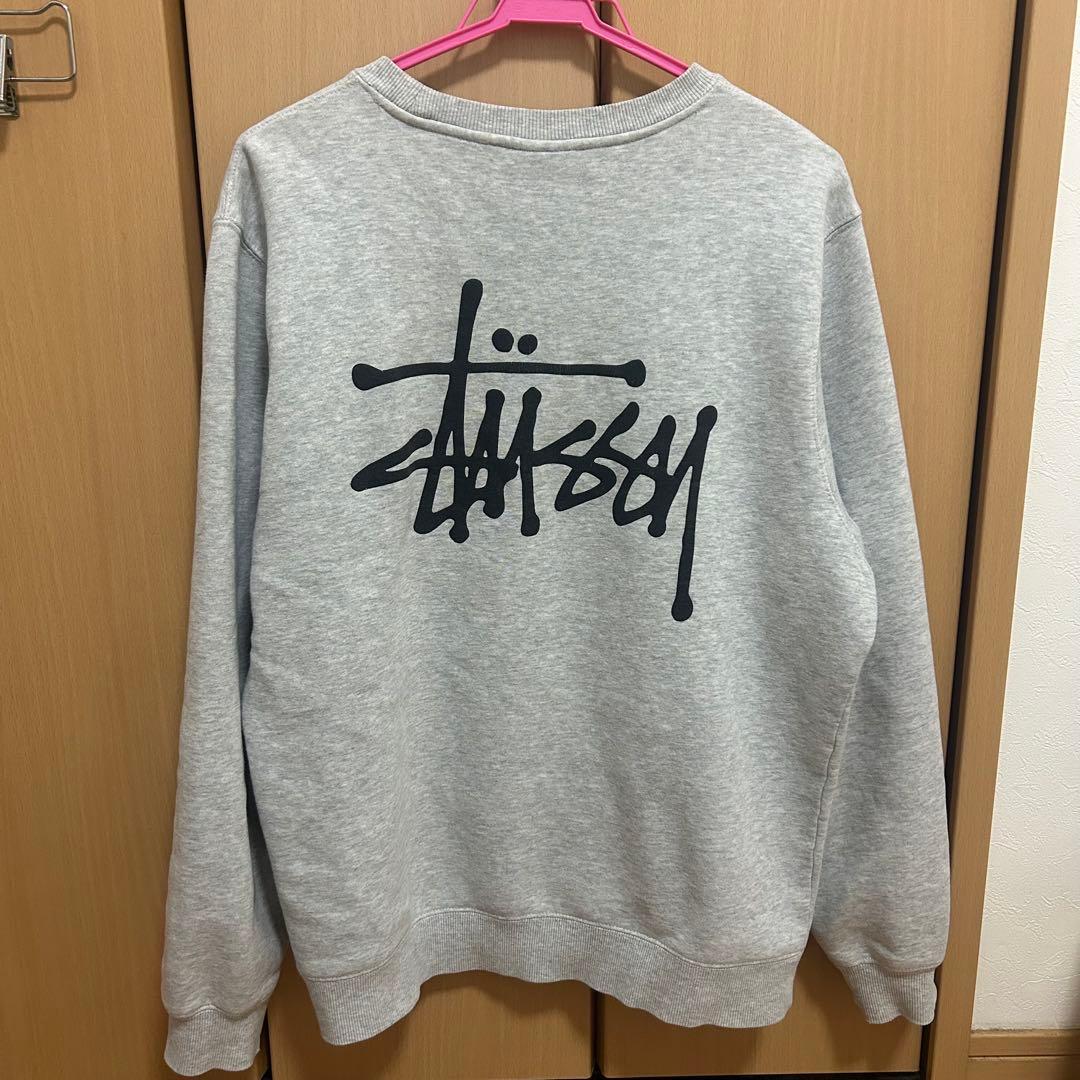 STUSSY バックロゴプリントトレーナー GRAY S