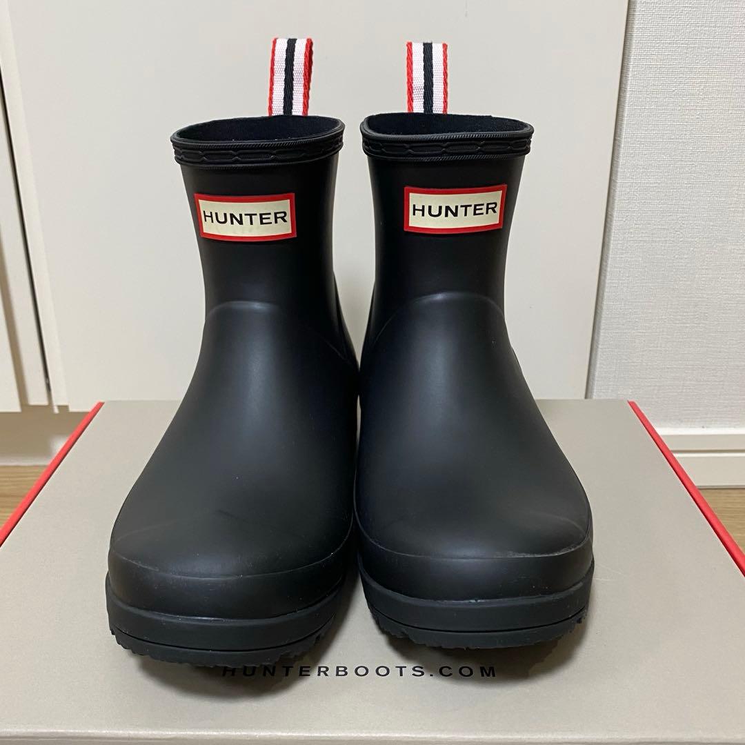 【極美品】Hunter ハンター　レインブーツ　長靴　梅雨　黒　正規品23.5