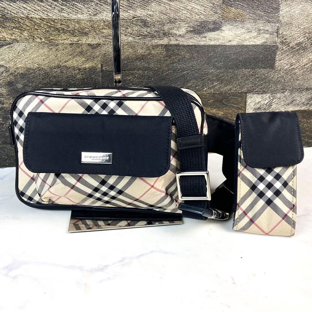美品　バーバリー　ボディバッグ　ウエストポーチ　ナイロン　ノバチェック