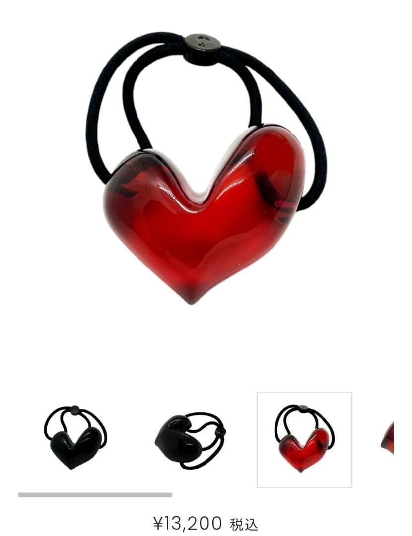 コレットマルーフ ハート ドロップ ポニー ラージ ヘアゴム