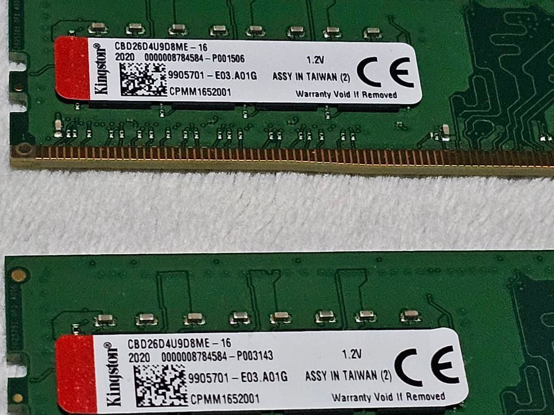 Kingston DDR4 2666 16GB ×2 計 32GB メモリ
