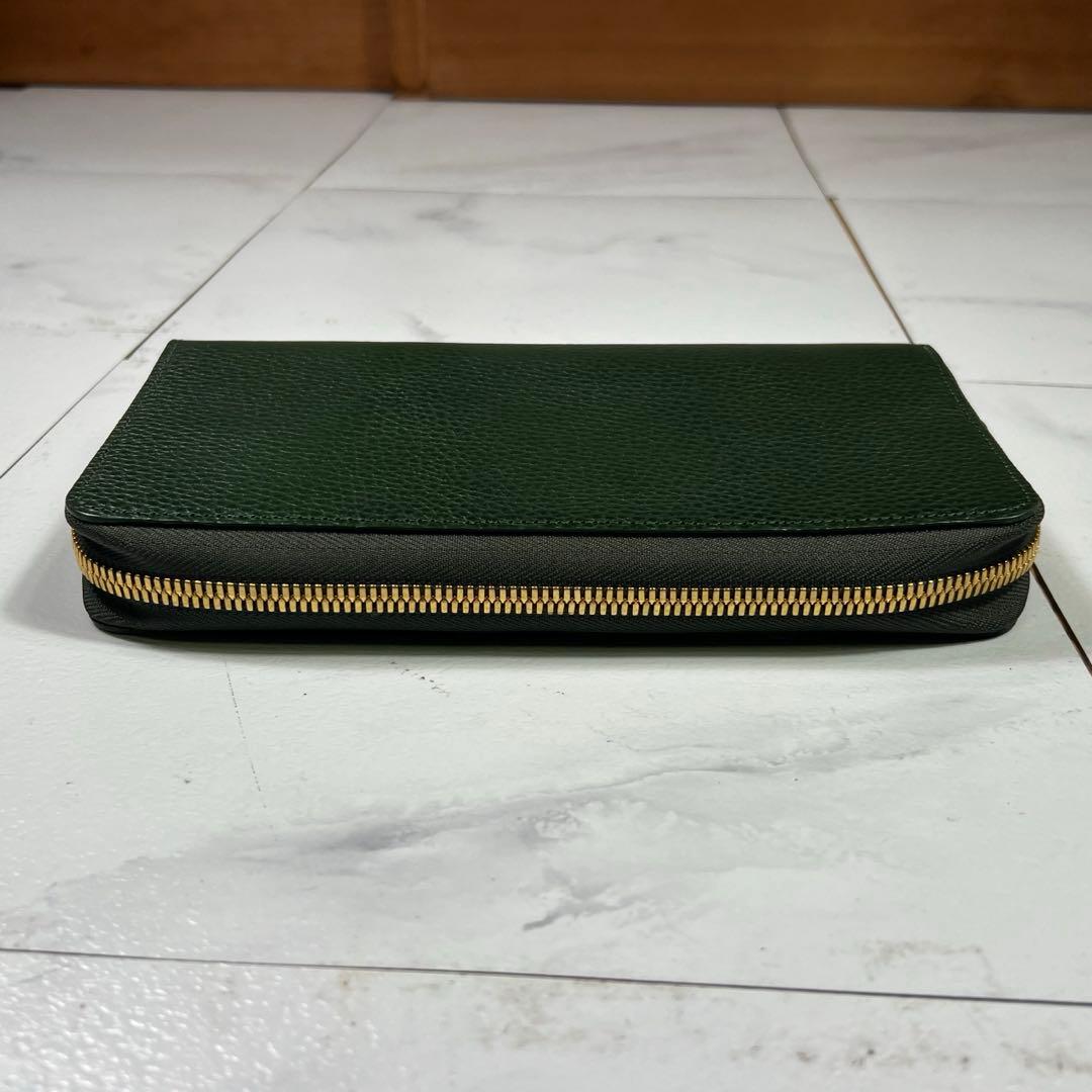 極美品 KUBERA 9981 長財布 オーガナイザー ラウンドジップ グリーン