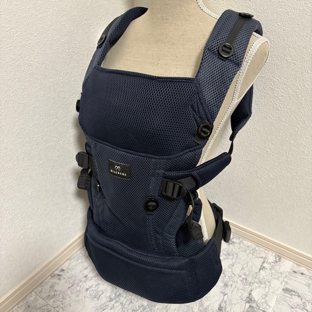 美品✨清潔✨手洗い済✨エールべべ ベビーキャリア　メッシュコンパクト