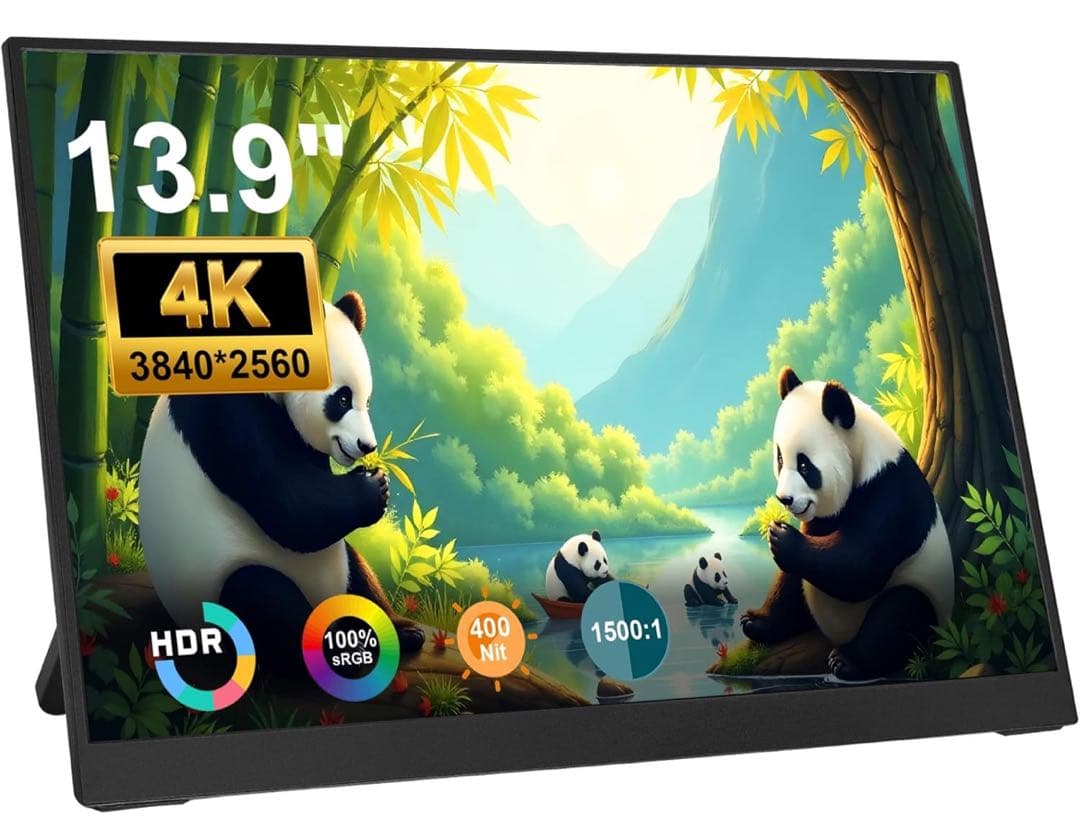 モバイルモニター　13.9 ポータブル3840*2560解像度と防眩スクリーン