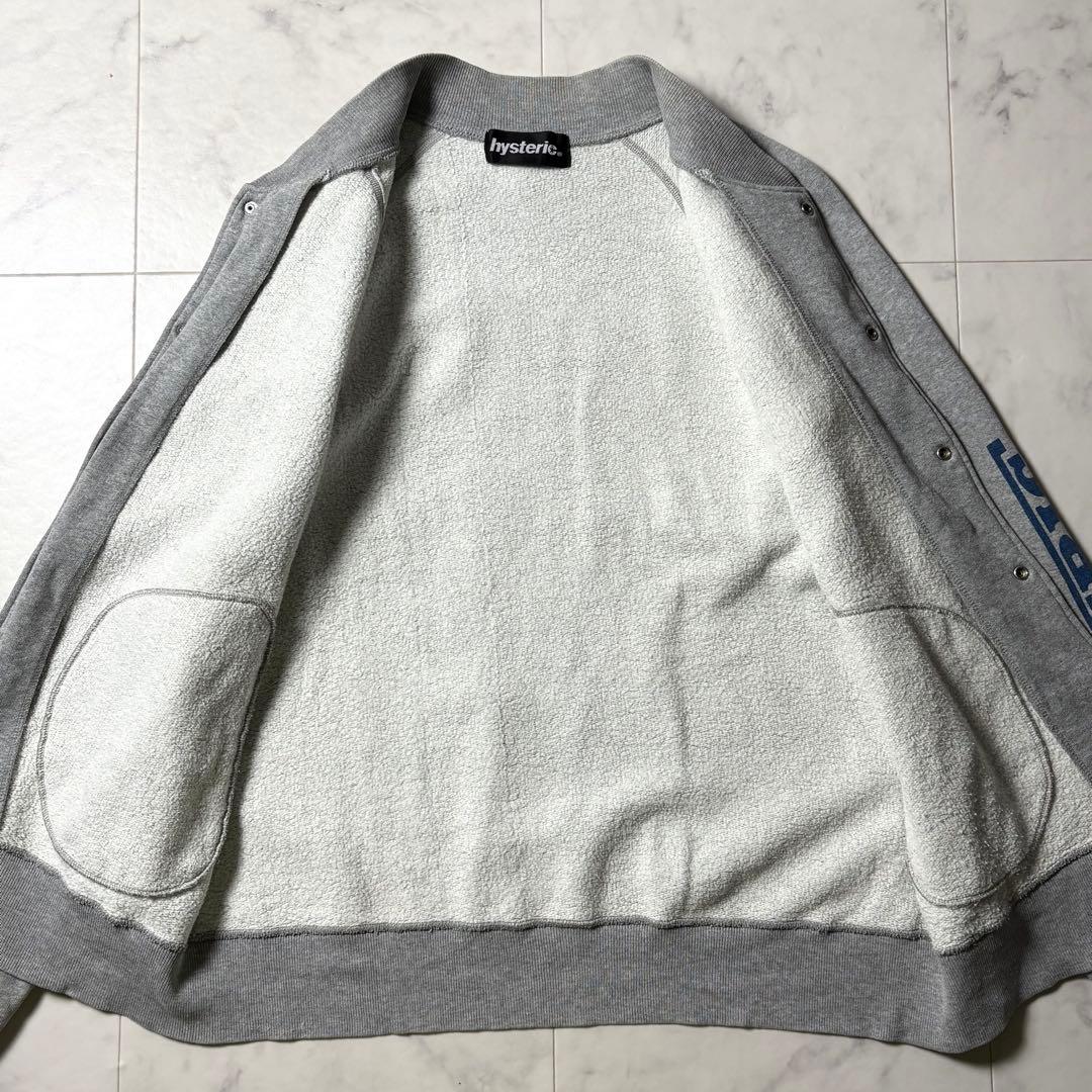 ヒステリックグラマー スウェット ブルゾン ジャケット ロゴプリント グレー