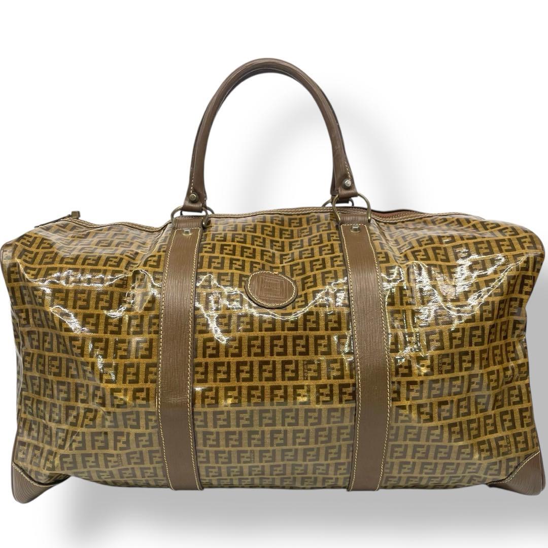 美品✨フェンディ ボストンバッグ ズッカ柄 FFトラベル 大容量 エナメル