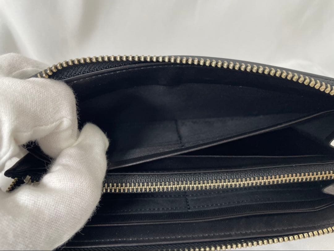 未使用に近い fico フィーコ 長財布 コードバン ラウンドジップ GANZO