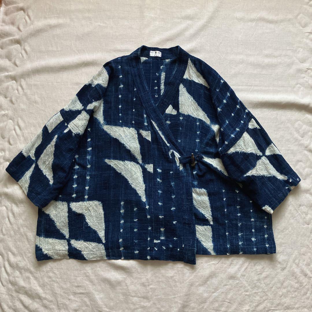 藍染　羽織り　ジャケット　コート　古布　和布