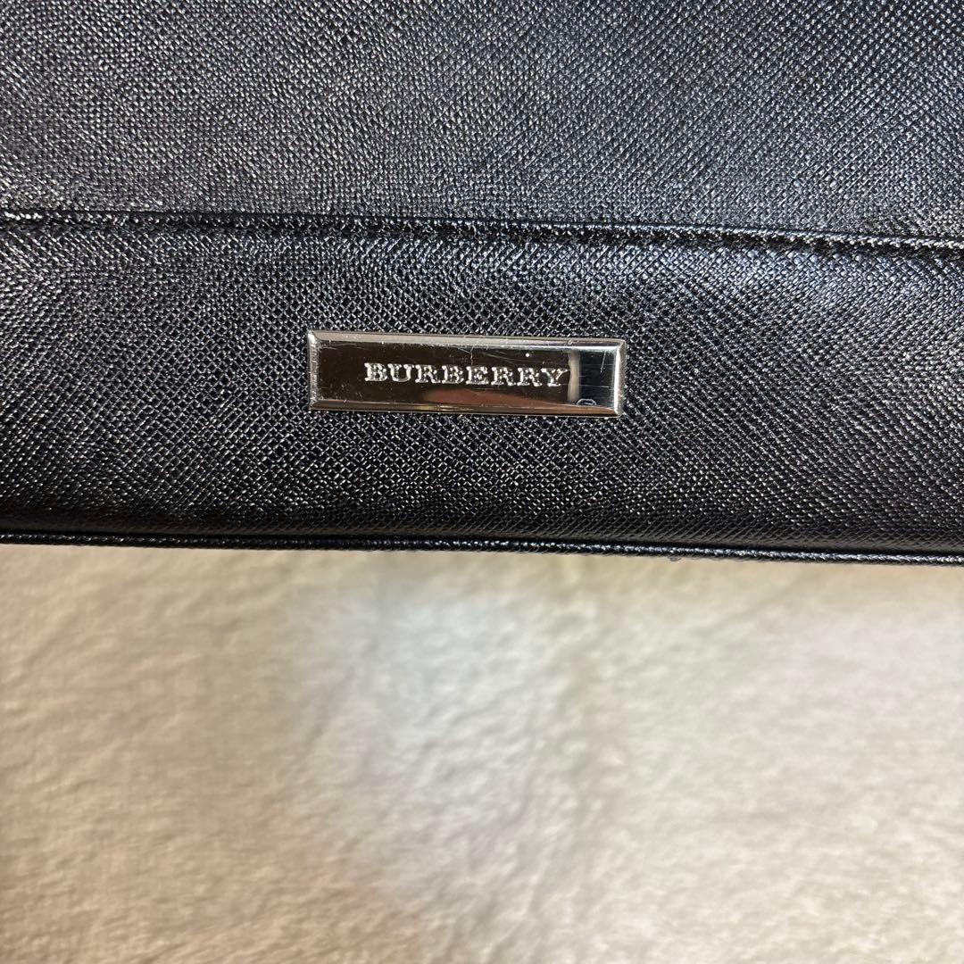 【極美品】希少　BURBERRY サフィアーノ　レザー　ハンドバッグ　ブラック