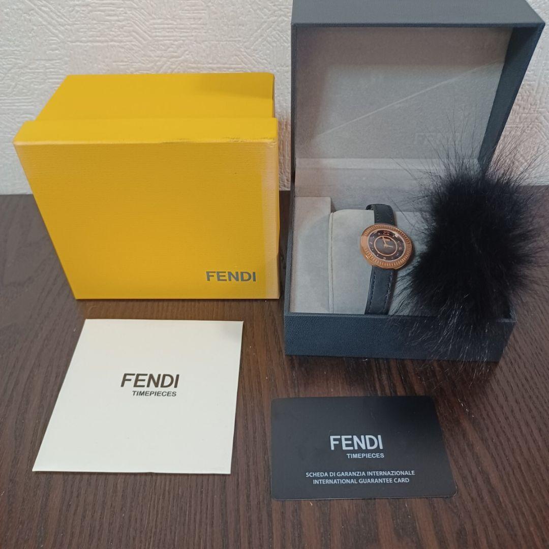 未使用 FENDI フェンディ 腕時計 ゴールド レザー ファー レディース