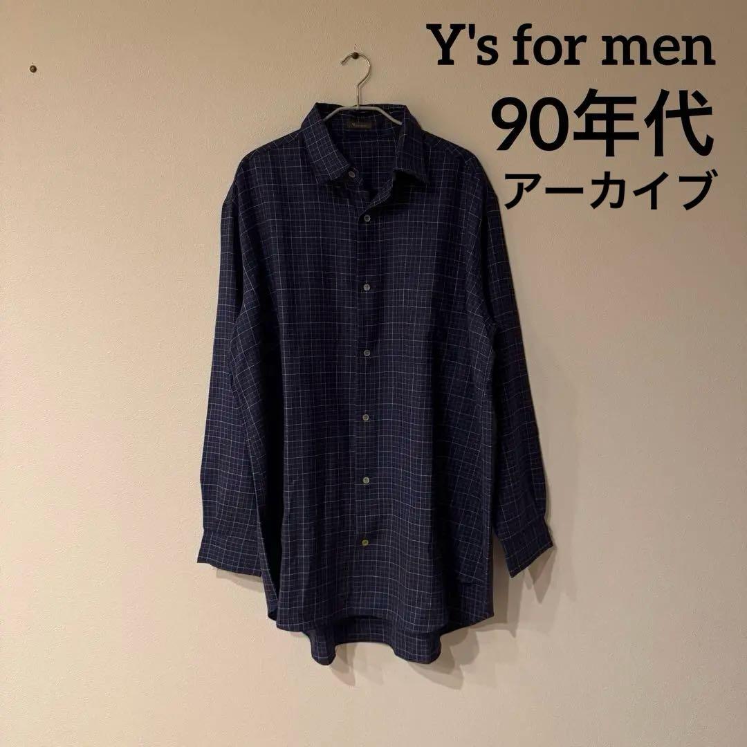 【Y's for men】茶タグ 90's big shirt