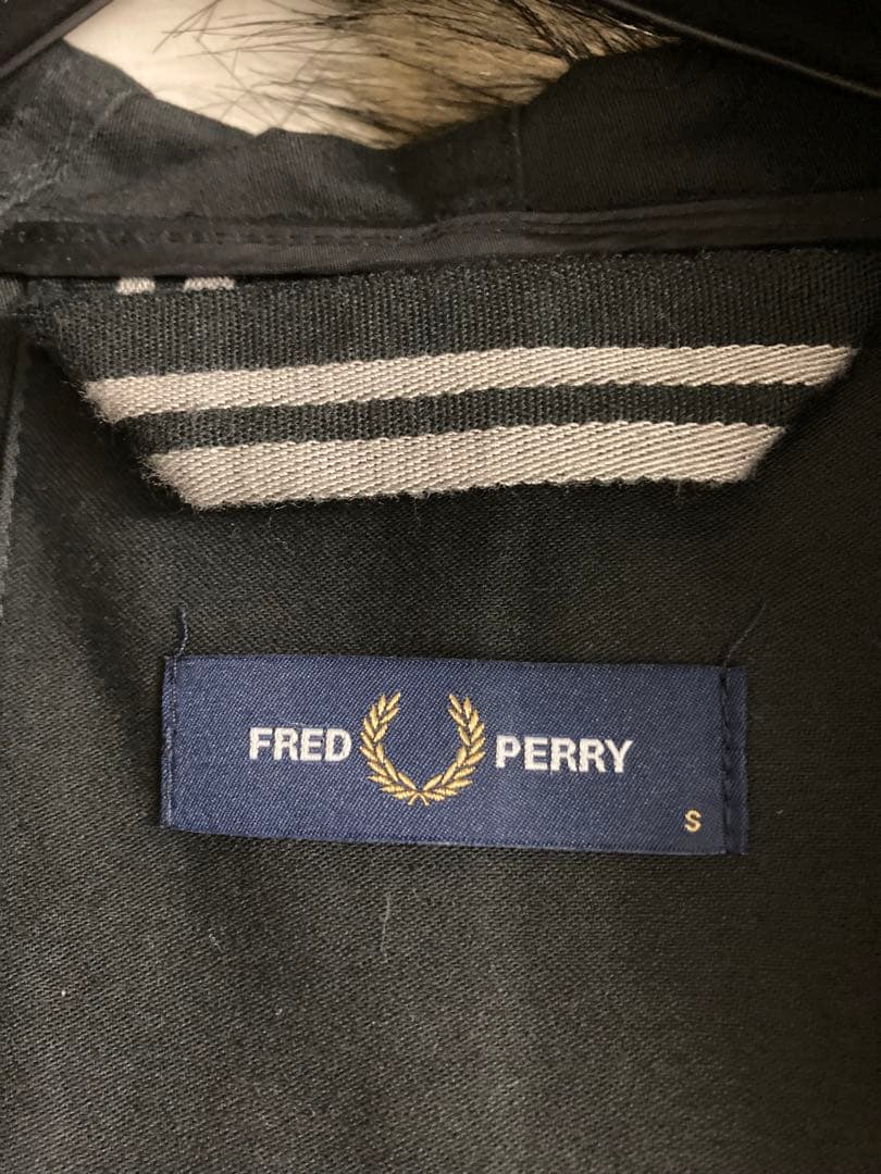 FRED PERRYファー付きブラックモッズコート メンズS