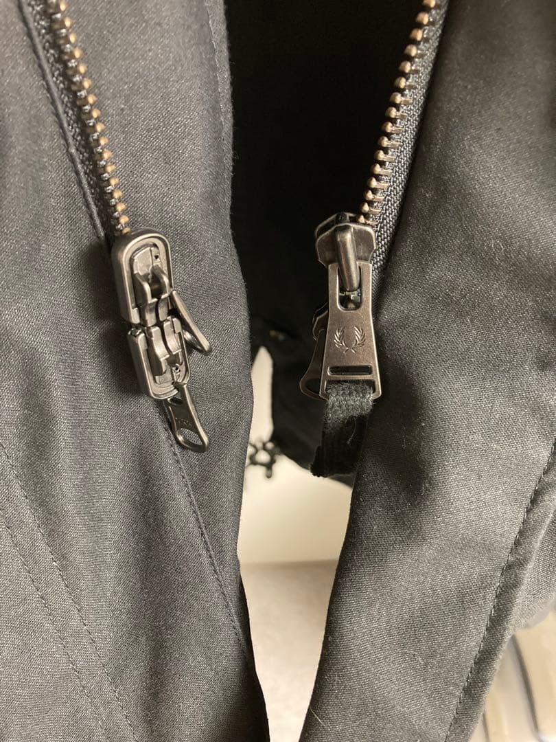 FRED PERRYファー付きブラックモッズコート メンズS