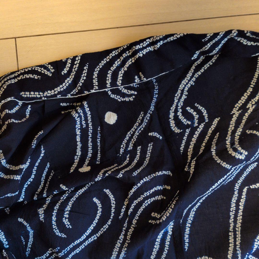 f*m様 有松鳴海絞りの波と水玉の大人かわいいシックな浴衣