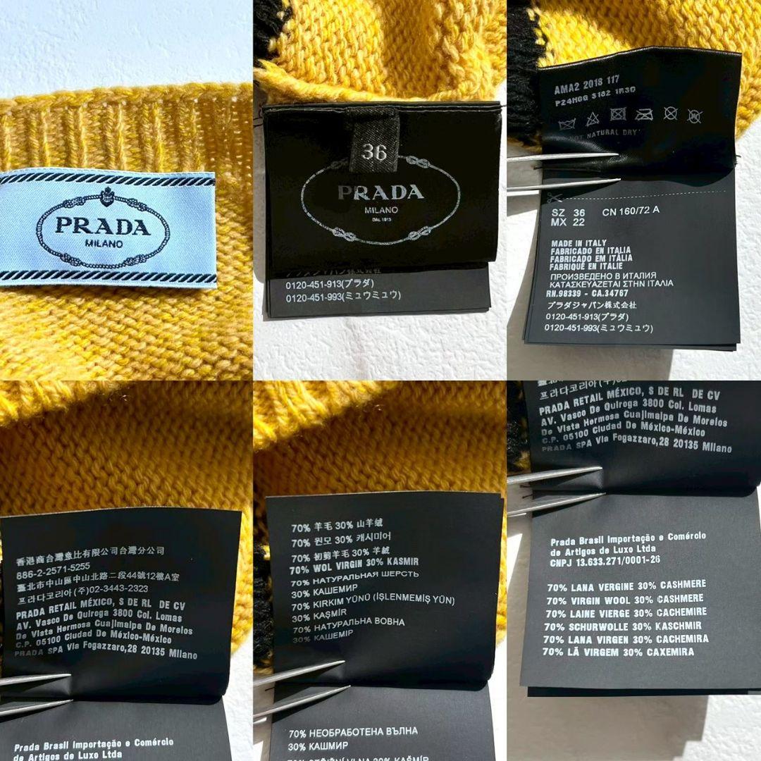 極美品！プラダ　モンキー刺繍　カシミヤ混　クルーネックニット　セーター　36 M