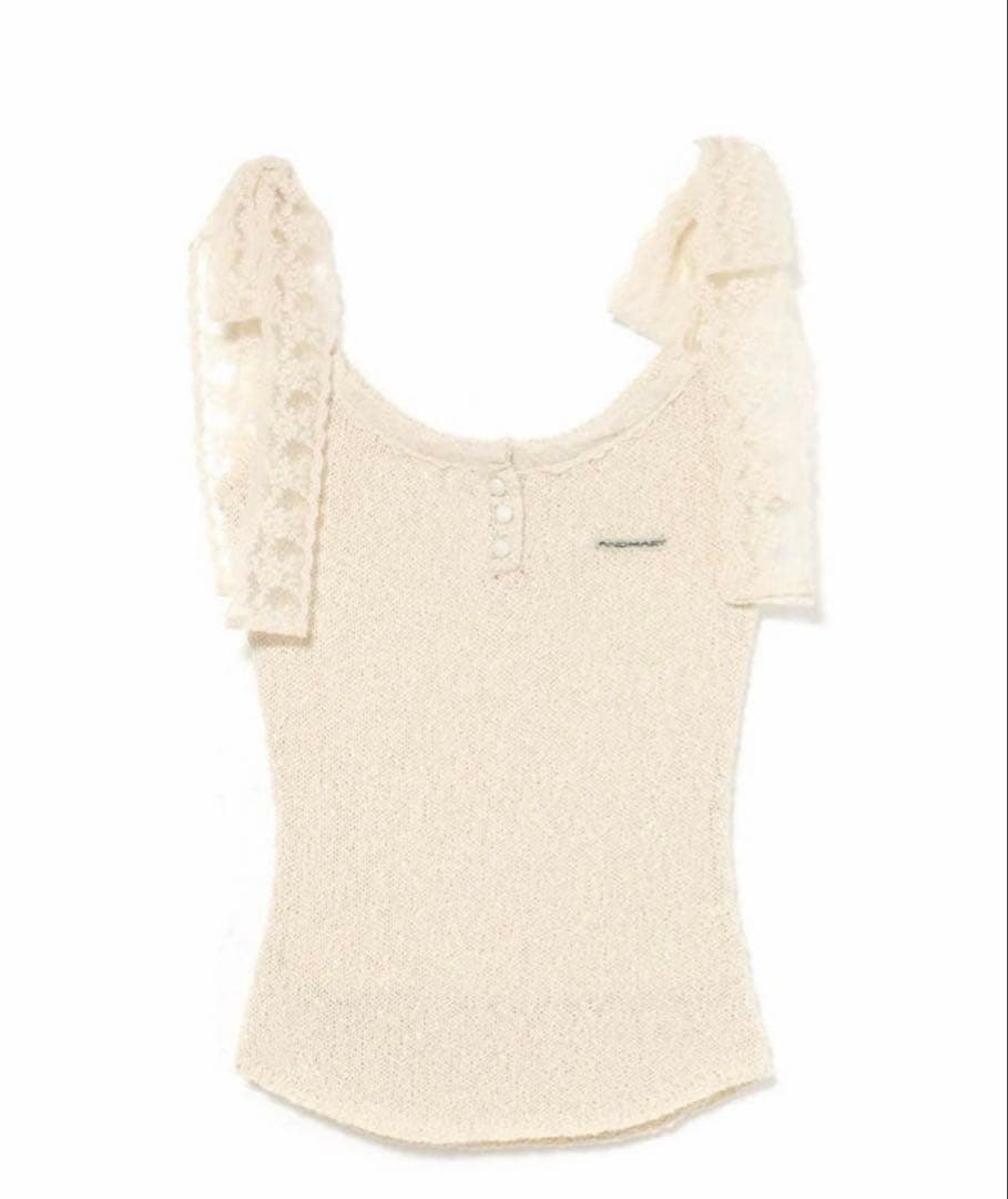 トップス Andmary cotton ribbon tank ivory