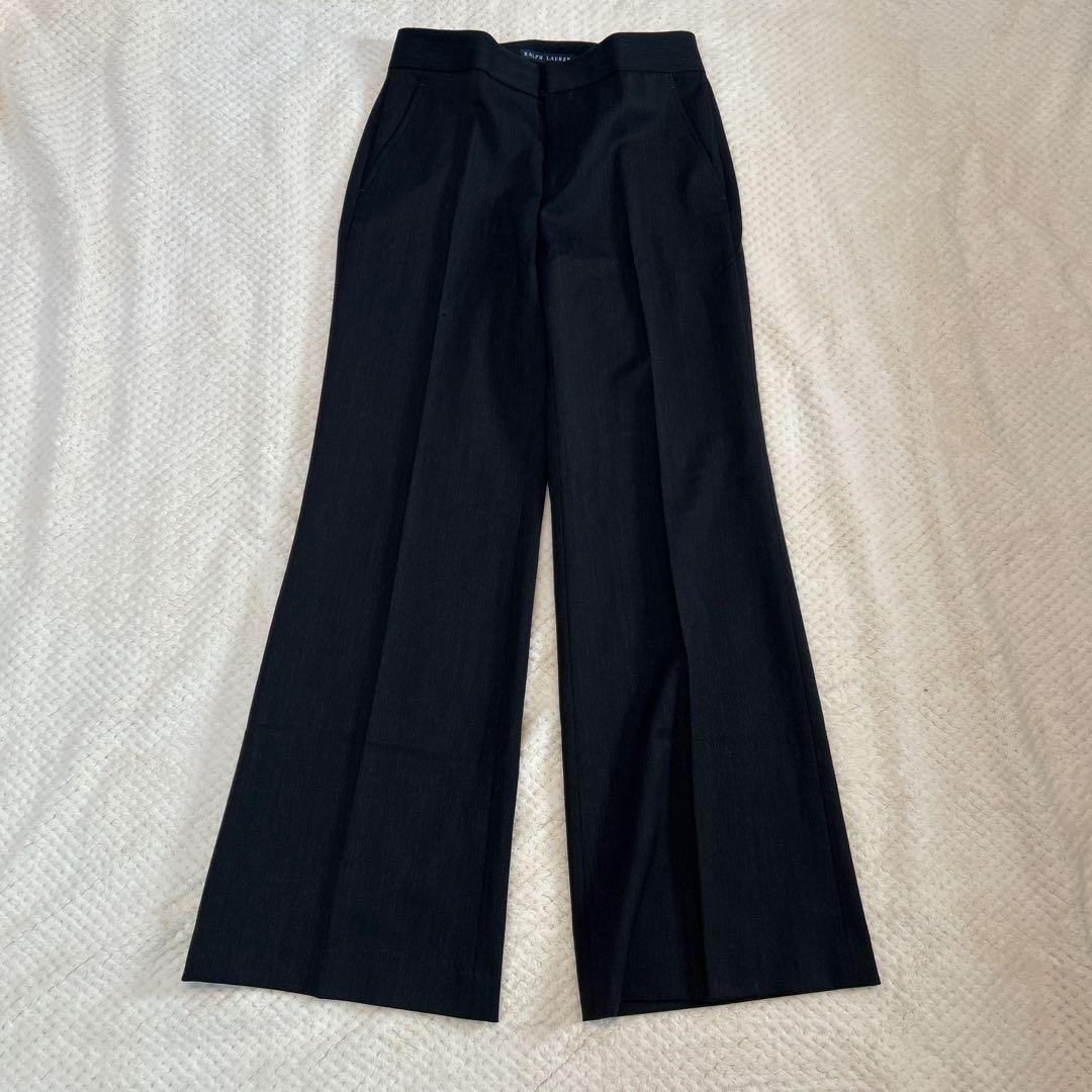 ラルフローレン　ブラック　パンツ　スーツ　セットアップ　ワイド　フレア　M