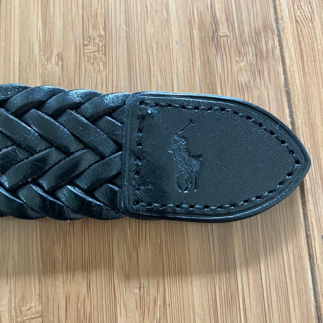 ラルフローレン　メッシュベルト　編み込み　本革