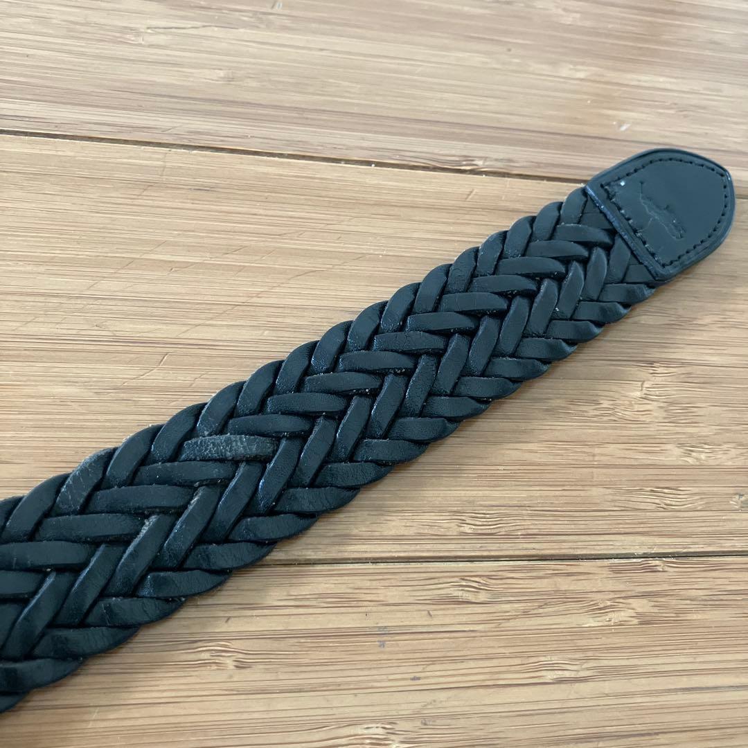 ラルフローレン　メッシュベルト　編み込み　本革