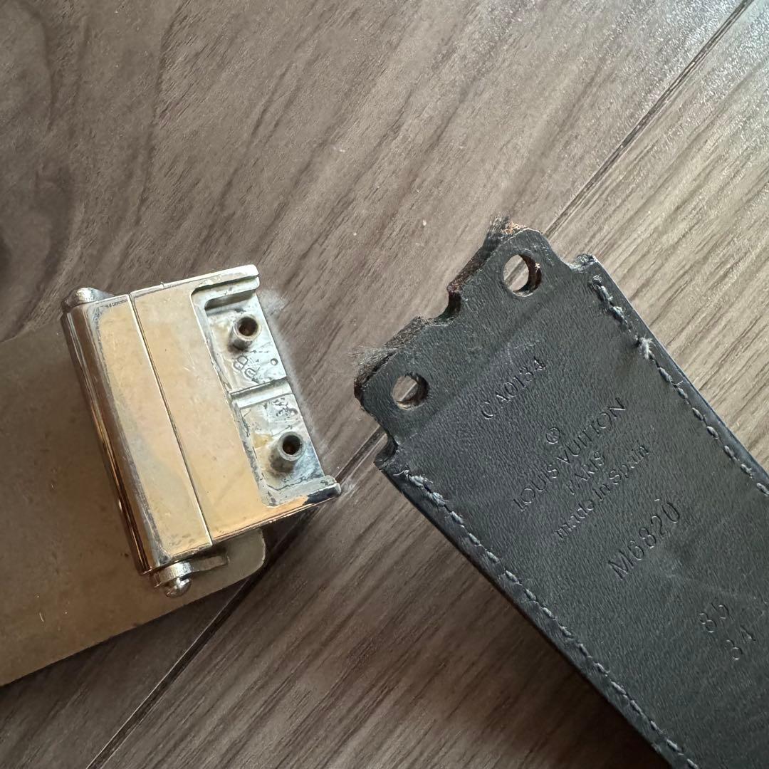 【ジャンク品】ルイヴィトン ベルト　サンチュール アヴァントゥール　黒　レザー