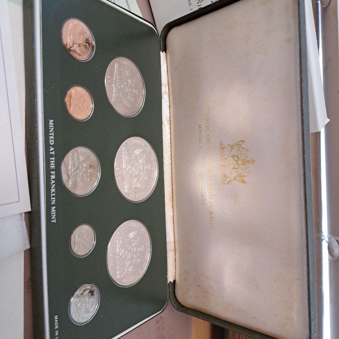 何*い様 1978　トリニダードトバゴ共和国　貨幣　プルーフセット　銀　白銅　青