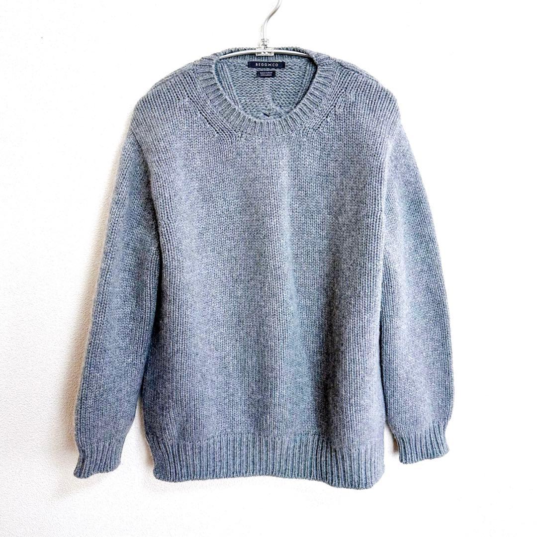 【 BEGG × CO 】　カシミヤ　スコットランド製　グレー　ニット　美品