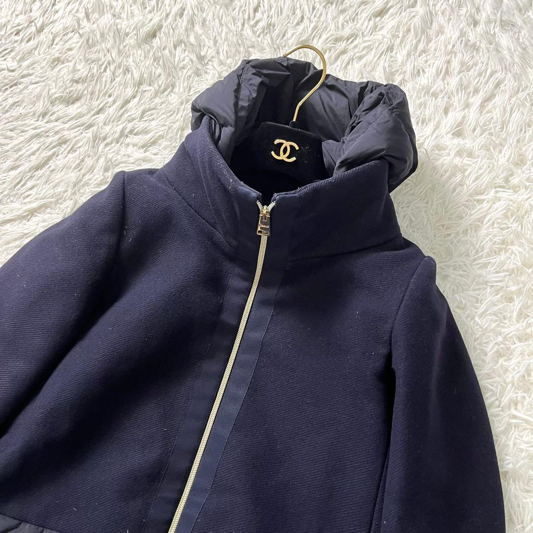 HERNO ヘルノ　切替　ダウン　コート　40 ロング丈　黒　2way