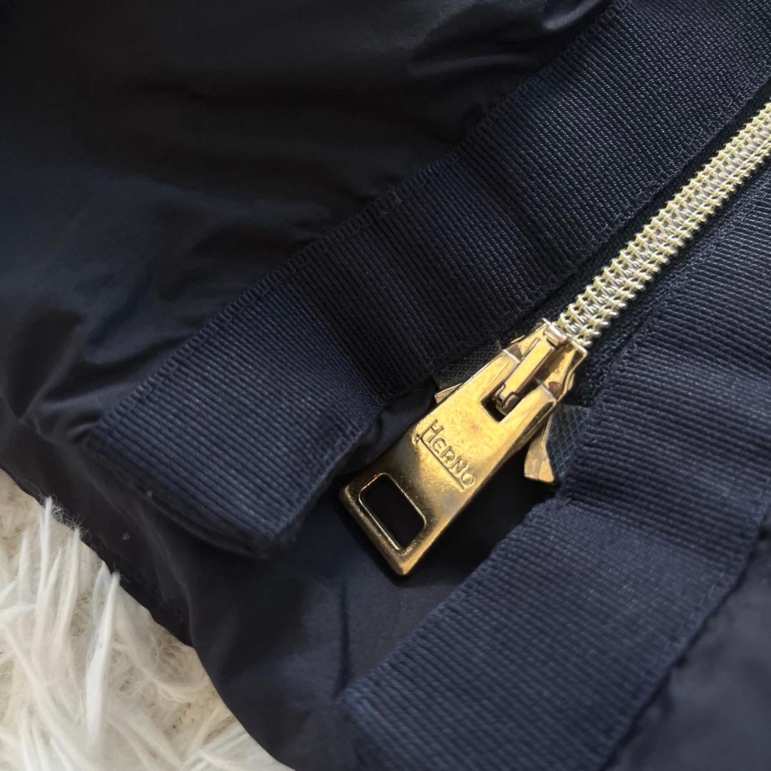 HERNO ヘルノ　切替　ダウン　コート　40 ロング丈　黒　2way