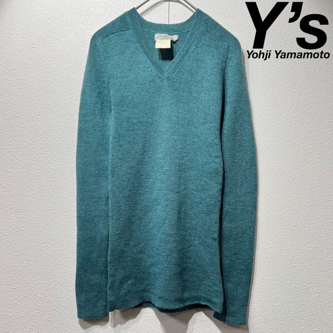 希少 90年製 ワイズ 上質 ウール デザイン Vネック ニット セーター