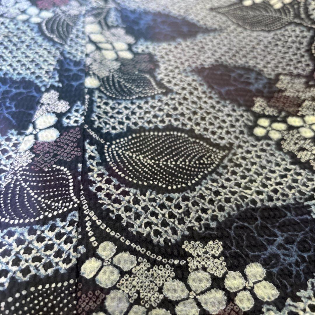 【未使用】手縫い　総絞り　紫陽花柄　浴衣