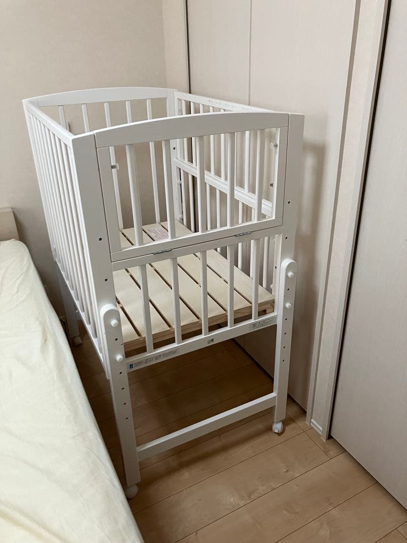 ノモック Wオープンハイタイプ ミニベビーベッド ホワイト