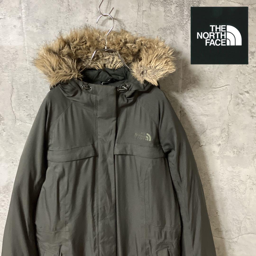ザノースフェイス　ロングダウンジャケット　人気商品　カーキ　レディース　L
