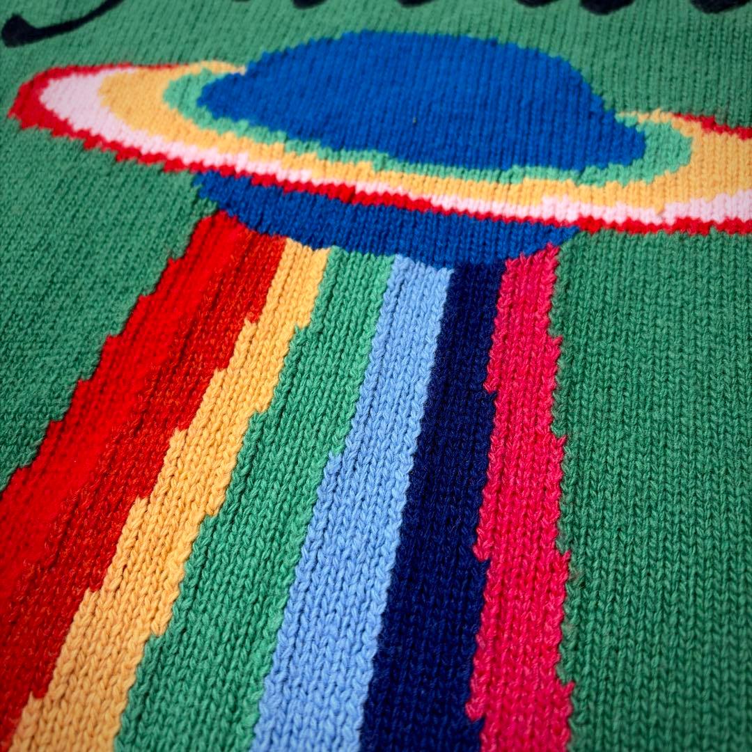 レアアイテム GUCCI グッチ グリーン ニット レインボー　UFO