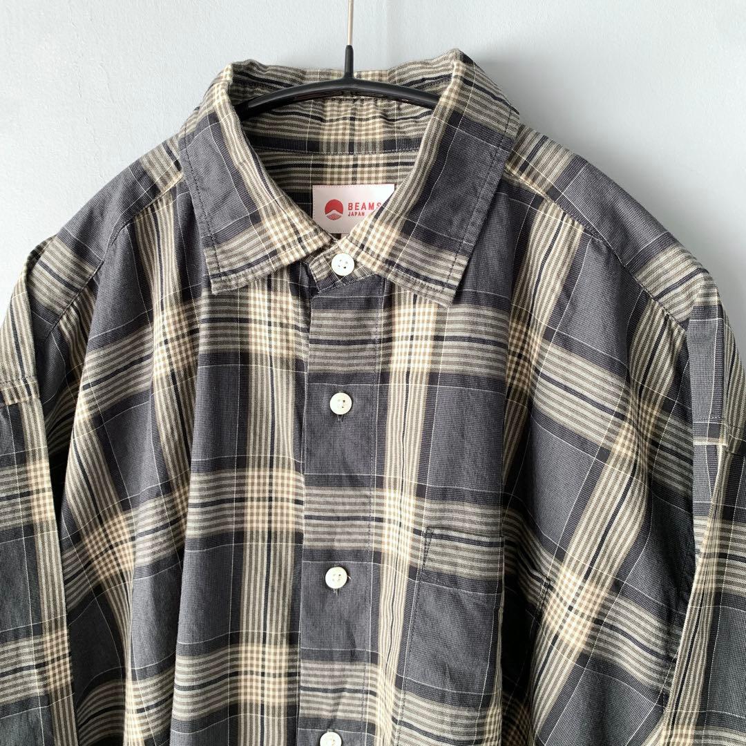 BEAMS JAPAN ビッグシルエット チェックシャツ ビームスジャパン ML