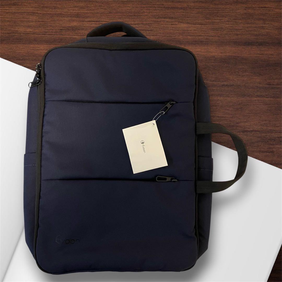 Evoon マルチビジネスリュック4.0 ネイビー　容量22L~拡張時35L
