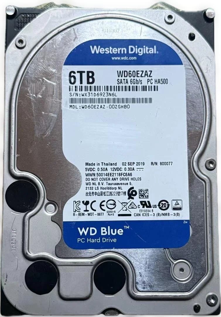 外付けハードディスク・ドライブ WD Blue 6TB HDD WD60EZAZ 120308