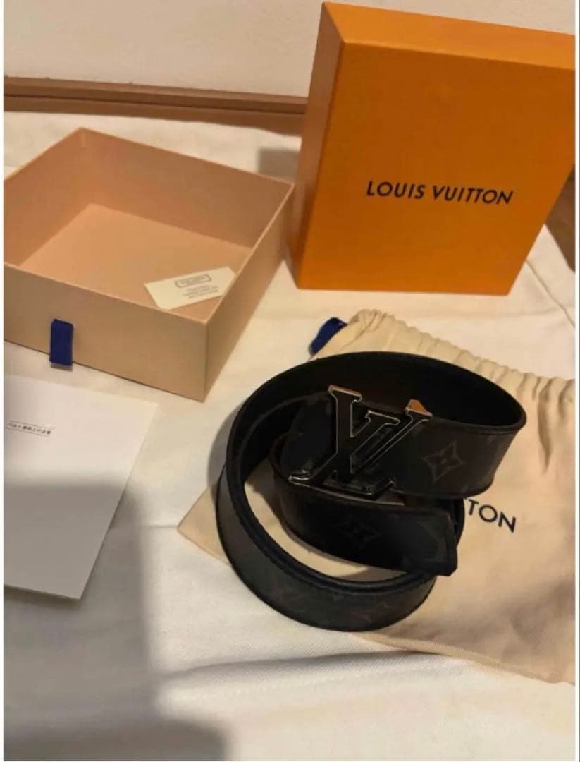 LOUIS VUITTON LVイニシャル ベルト モノグラム ブラック