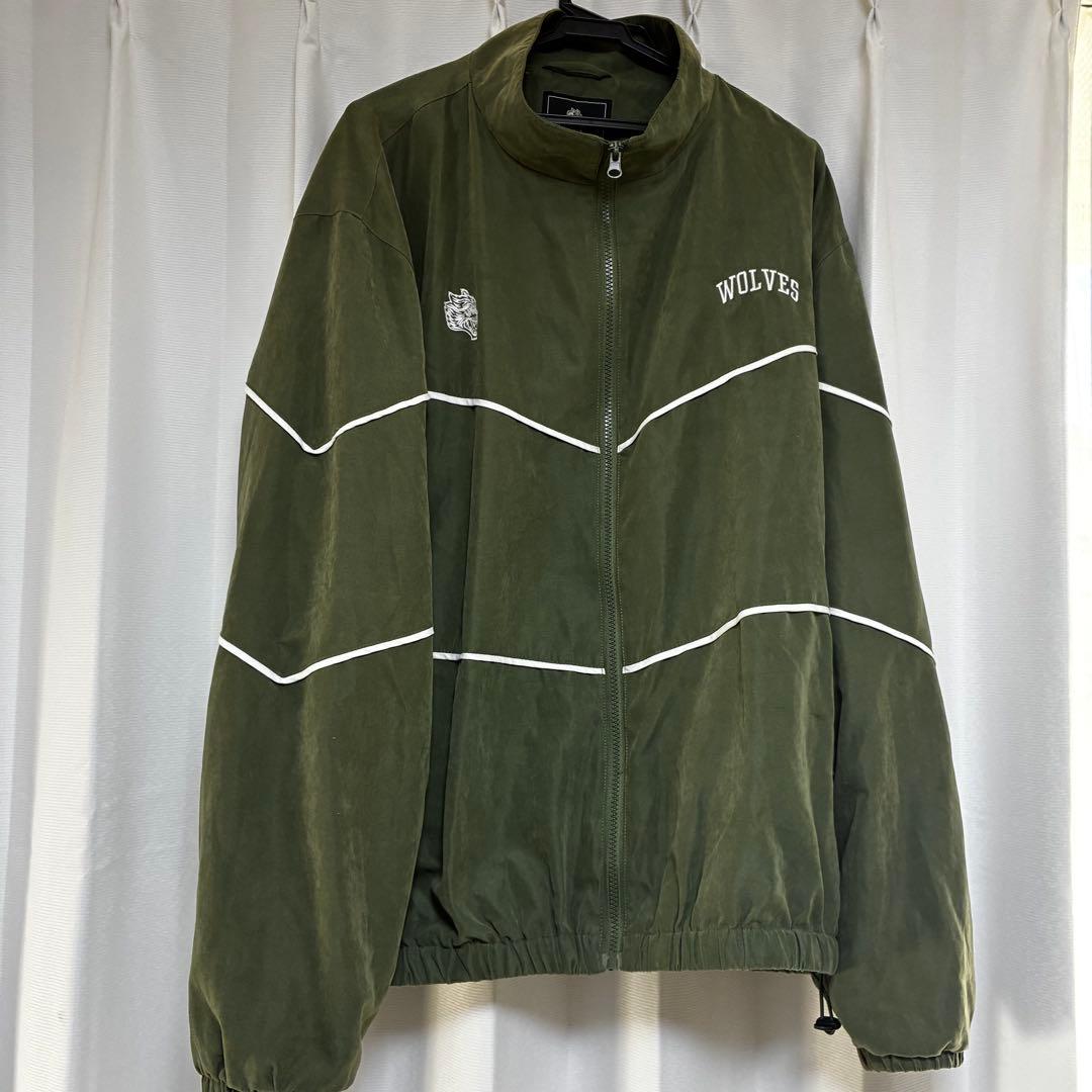 WOLVES ストライプジャケット オリーブグリーン