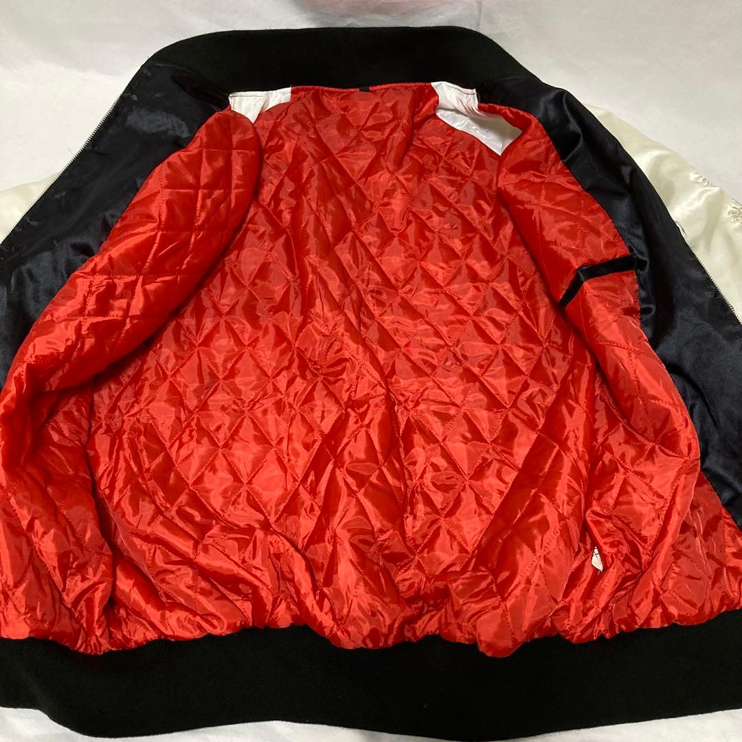 5L ハンダ洋服店 スカジャン 風神雷神 龍 刺繍　横須賀 ブルゾン 黒