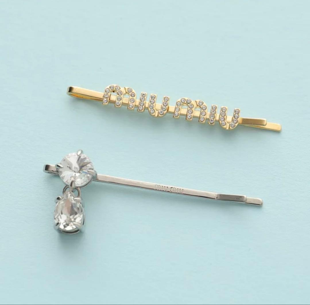MIUMIU ミュウミュウ ヘアピン 2個組 ヘアクリップ ヘアアクセサリー
