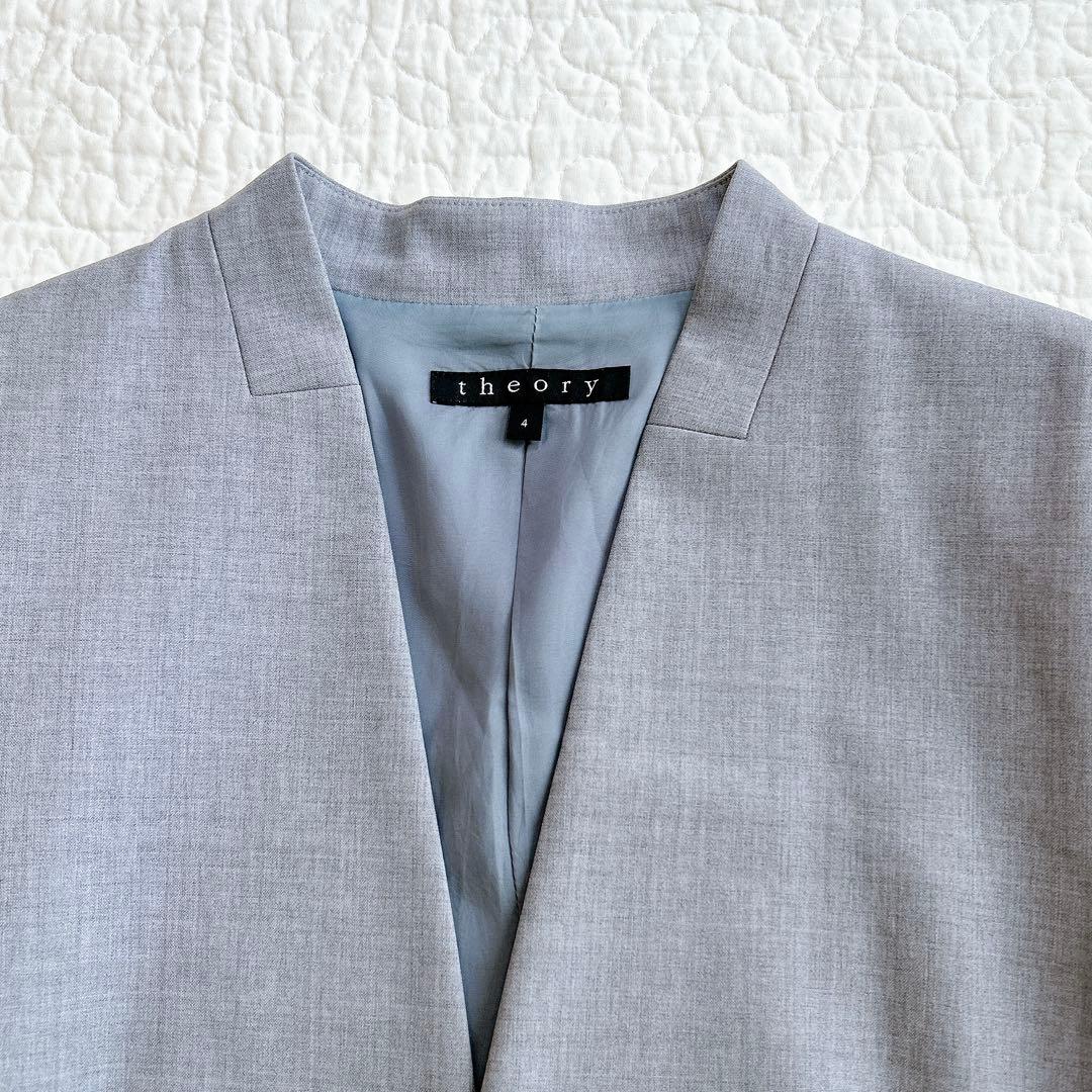 セオリー TAILOR LANAI パンツスーツ セットアップ ノーカラー L