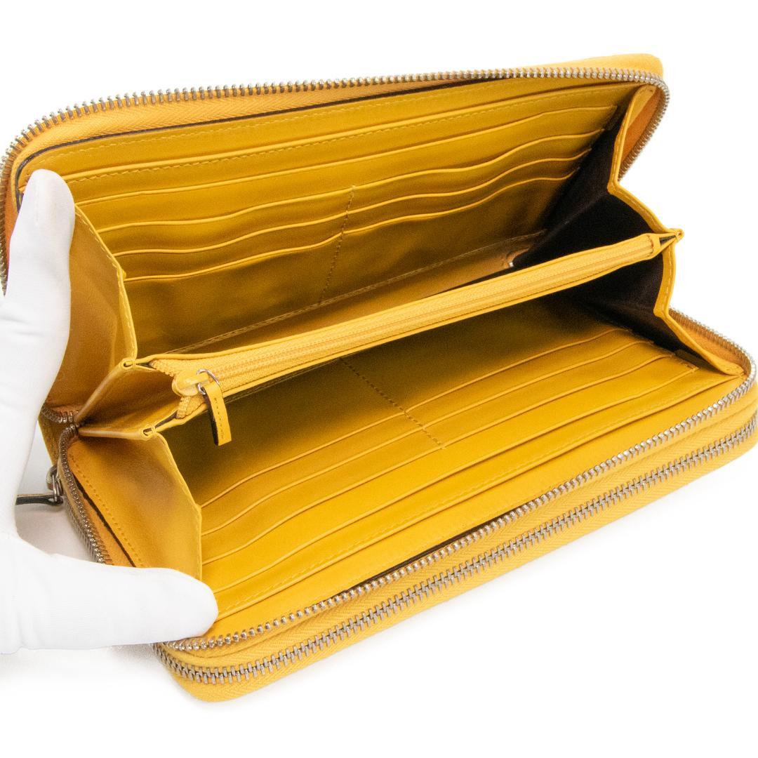 本物 グッチ 長財布 ダブルファスナー メンズ レディース ディアマンテ 黄色