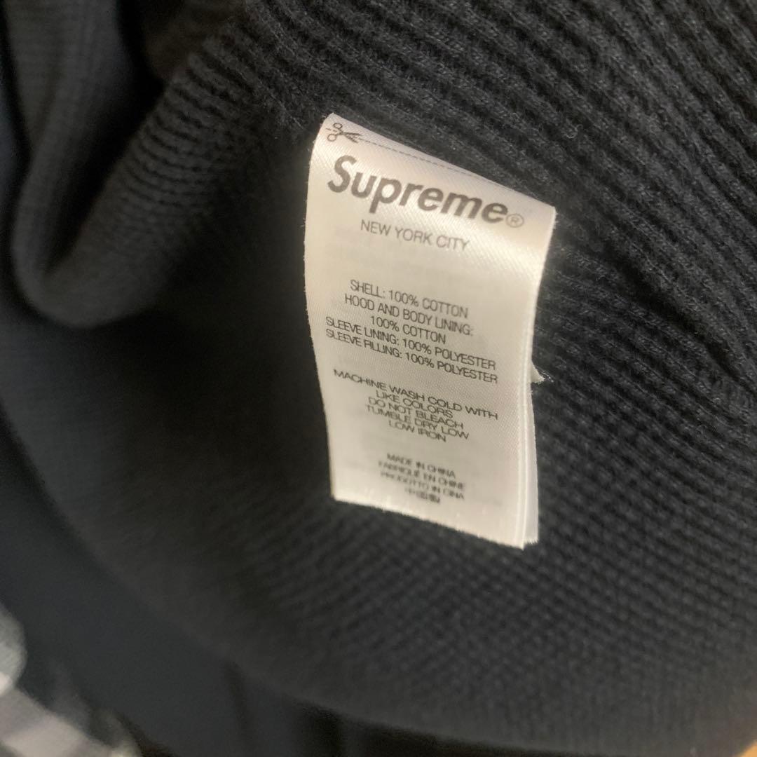 トップス Supreme waffle plaid hooded shirt XL