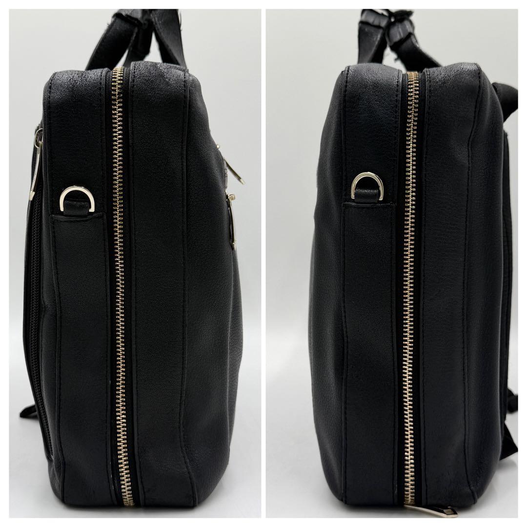 【良品】ポールスミス リュック ビジネスバッグ 2way ロゴ レザー ブラック