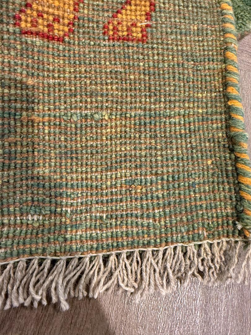 ギャッベ 76x51cm ペルシャ絨毯 手織り ギャベ 玄関マットラグ 絨毯