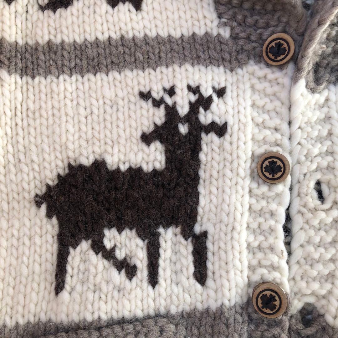 美品❣️カナダ製❣️肉厚カウチンセーター 大きめサイズ VIRGIN WOOL100