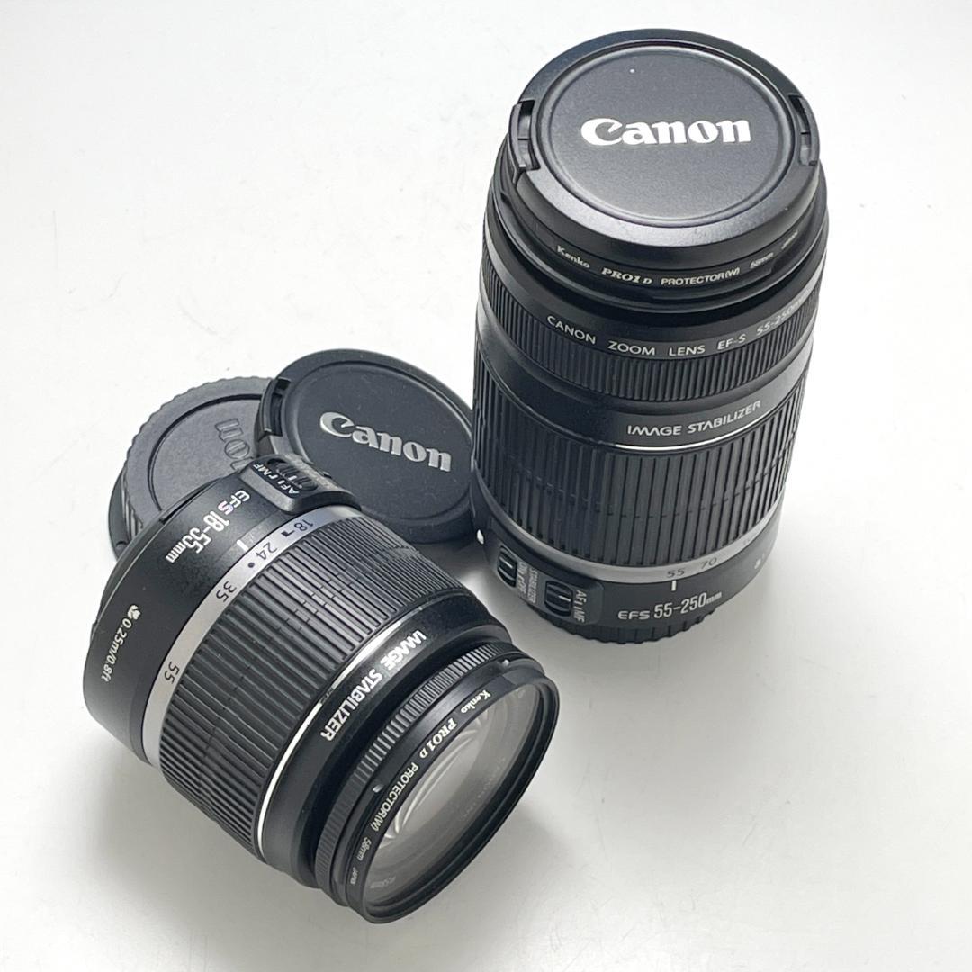 美品 キャノンEFS 18-55mm,55-250mm IS セット